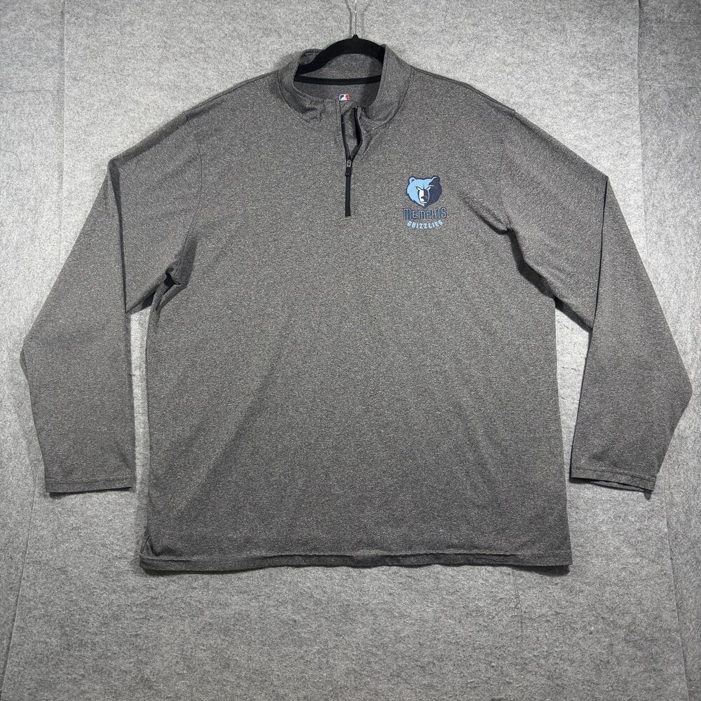 Vintage NBA Memphis Grizzlies 1/4 Zip Pullover Mens XXL Gray Heather Lightweight